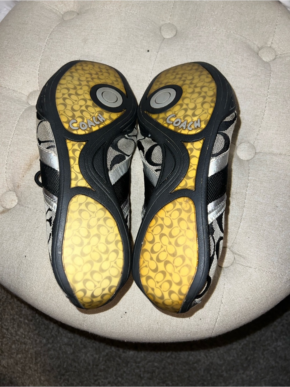 Coach Black & Silver Signature Logo Sneakers - Picture 6 of 8